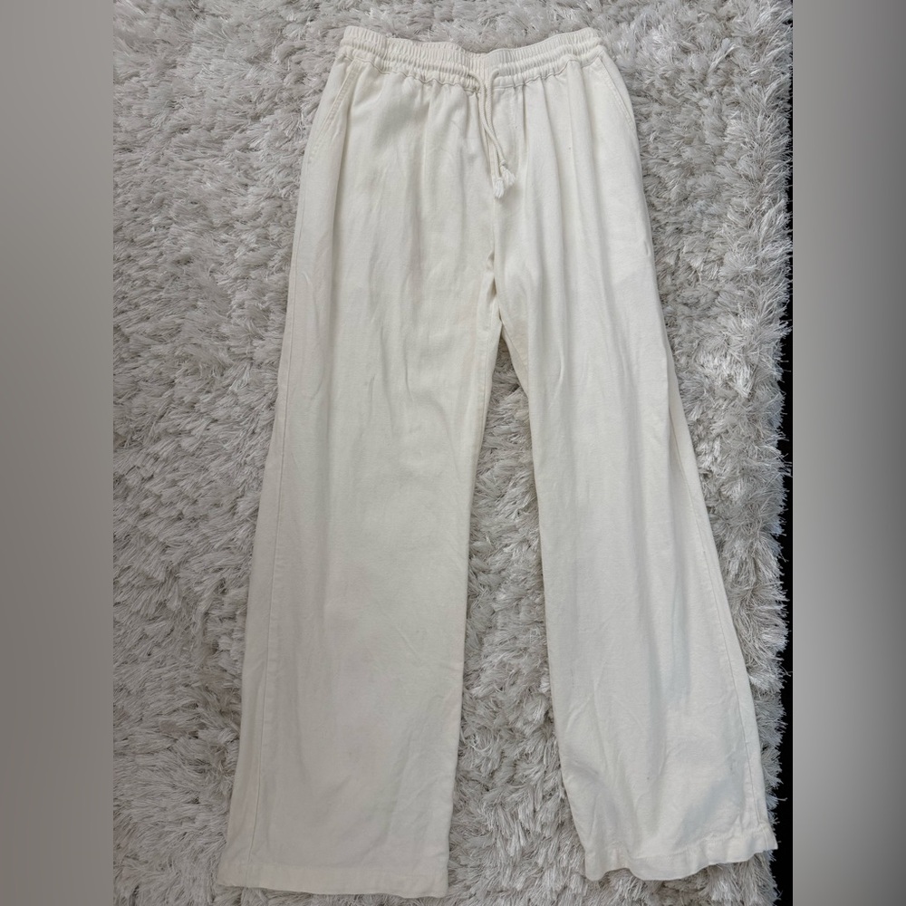 Brandy Melville White Wide-Leg Pants